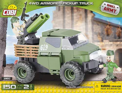 Four-wheel drive armored pick-up truck.