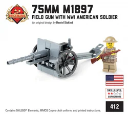 75mm M1897 field guns and United States soldiers in World War I