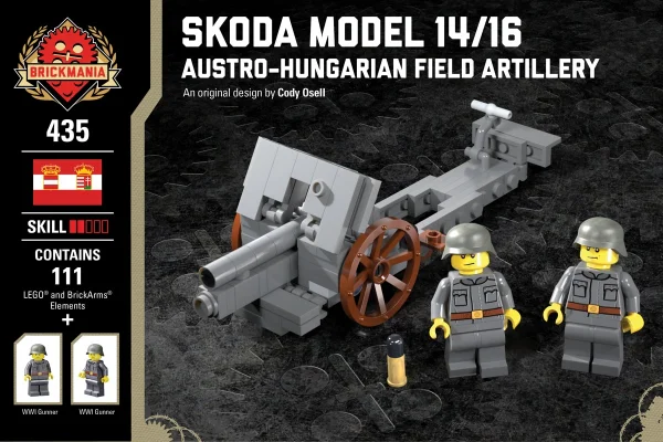 Skoda Model 1914/16 - Austro-Hungarian field gun. Brickmania 435