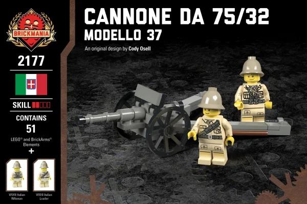 Cannone Da 75/32 - Modello 37 cannon Brickmania 2177