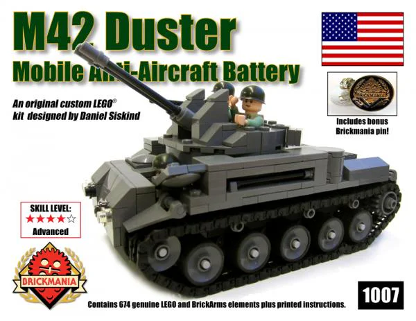 M42 40mm Anti-Aircraft Gun Carrier with AA Battery Brickmania 1007