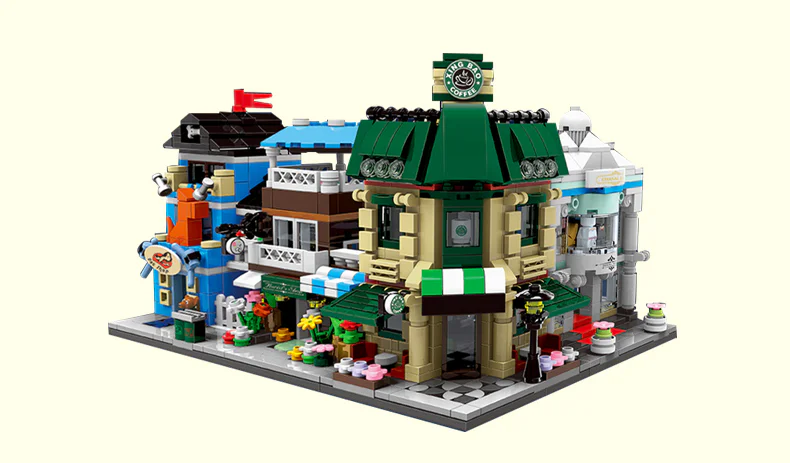 Creative City: Four mini street views, coffee shop, wedding dress shop, flower shop, pet shop 星堡 XINGBAO XB-01105 image 7