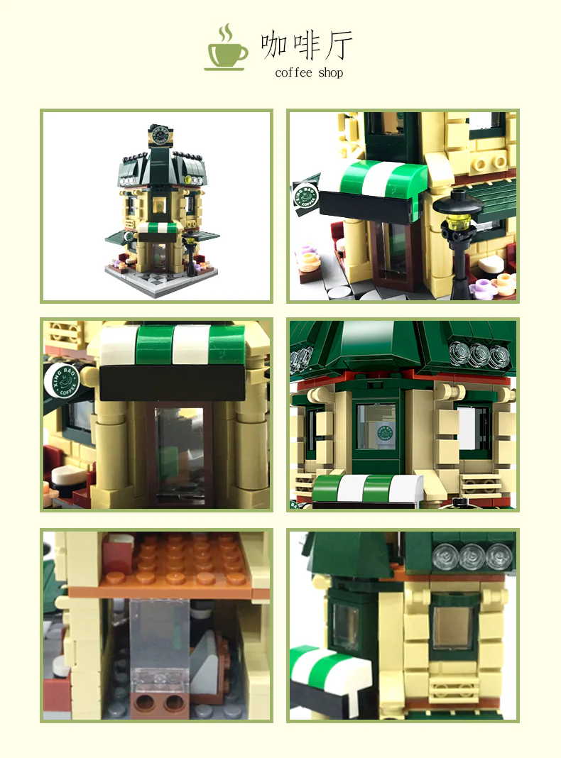 Creative City: Four mini street views, coffee shop, wedding dress shop, flower shop, pet shop 星堡 XINGBAO XB-01105 image 8