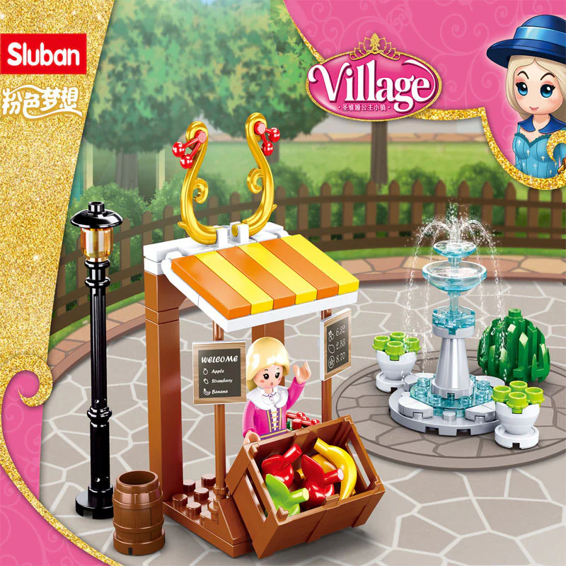 The pink dream of Princess Saint Via's small town: the fresh fruit mill 小鲁班 Sluban M38-B0870