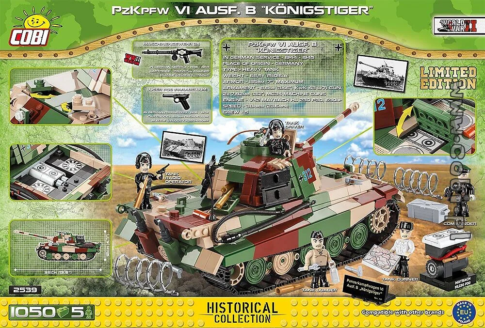 Panzer VIII Tiger Ausf. B with Henschel turret COBI 2540 image 19