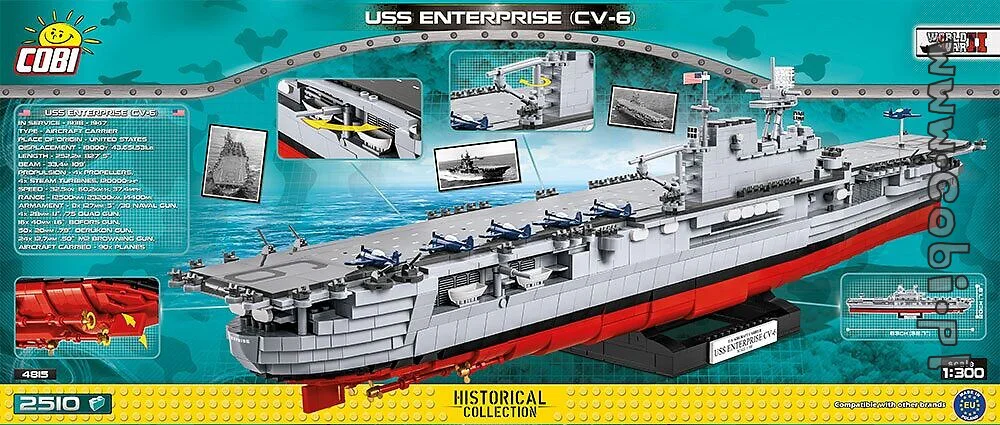 Chinese Aircraft Carrier CV-6 "Lexington" COBI 4815 image 1