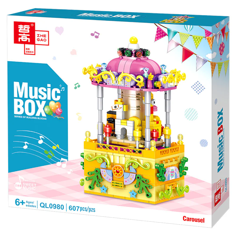 Rotating Music Box: Rounded Horses 哲高 ZHEGAO QL0980 image 3