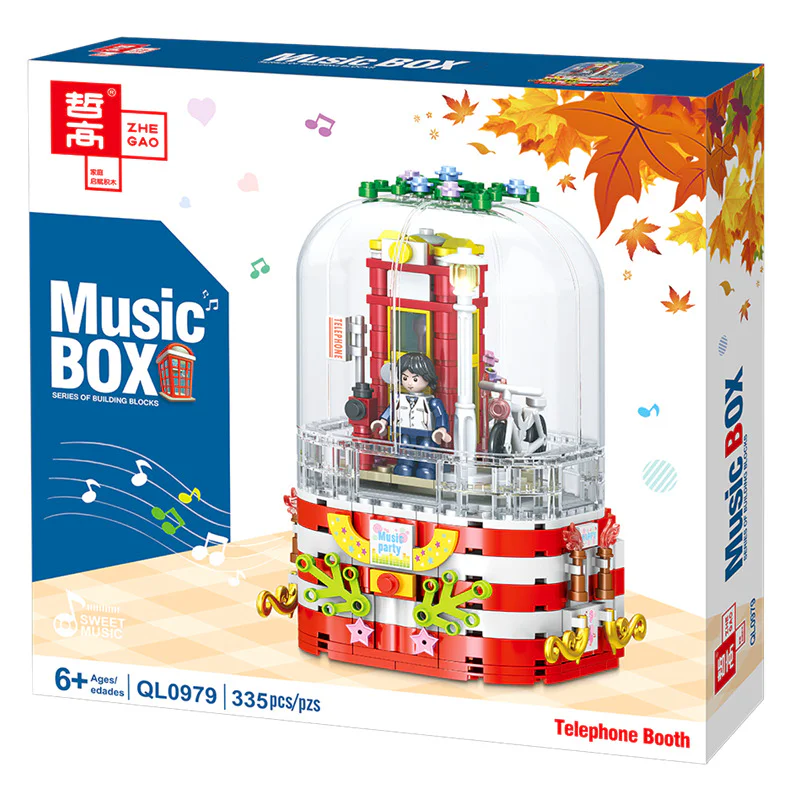 Rotating Music Box: Telephone booth 哲高 ZHEGAO QL0979 image 3