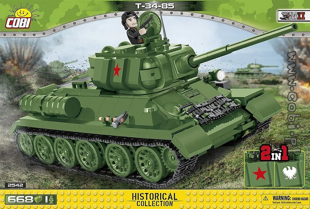 SOVIET ARMY TANK T-34/85 COBI 2542 image 1