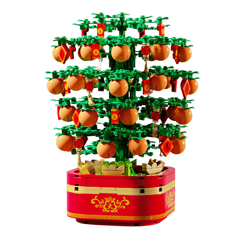 New Spring spin music box: light music gold orange tree 森宝 SEMBO 601145