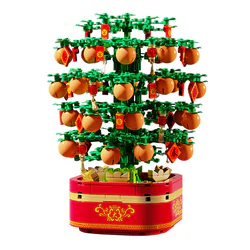 New Spring spin music box: light music gold orange tree