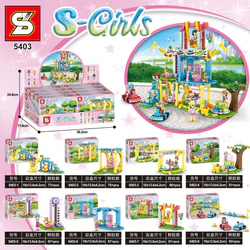 Amusement Park 8 Items: Slides, Swing, Refreshments, Trees, Hammer, Claw Machine, Swing, Bumper Cars.