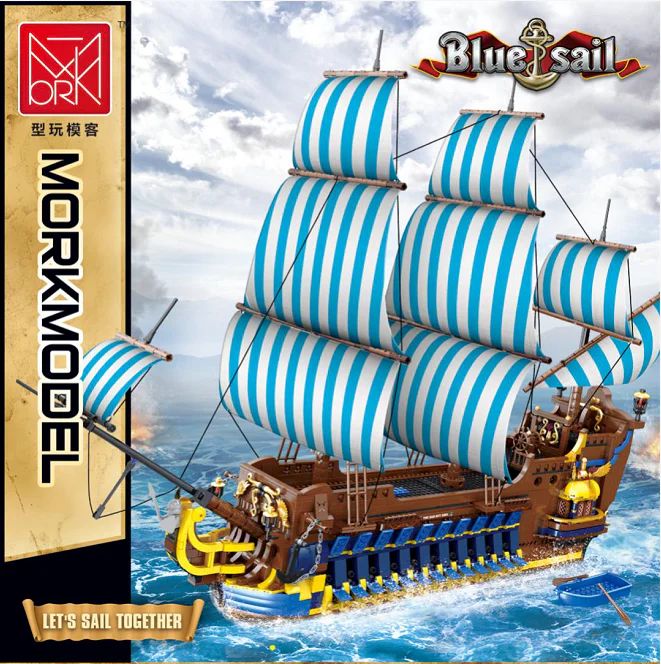 Blue sail pirate ship 型玩模客 MORKMODEL 031011 image 1