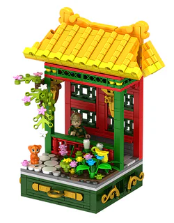 Four seasons later in the garden: four sections, the first spring scenery flag, the summer viewer drops seeds, the Twilight viewer's cat eats, the winter view princess listens to the snow