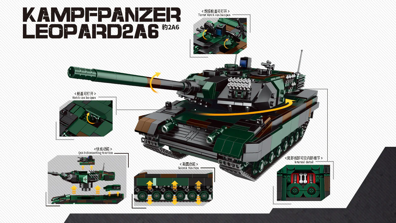 GERMAN LEOPARD 2A6 MAIN BATTLE TANK 1:30 星堡 XINGBAO XB-06040 image 3
