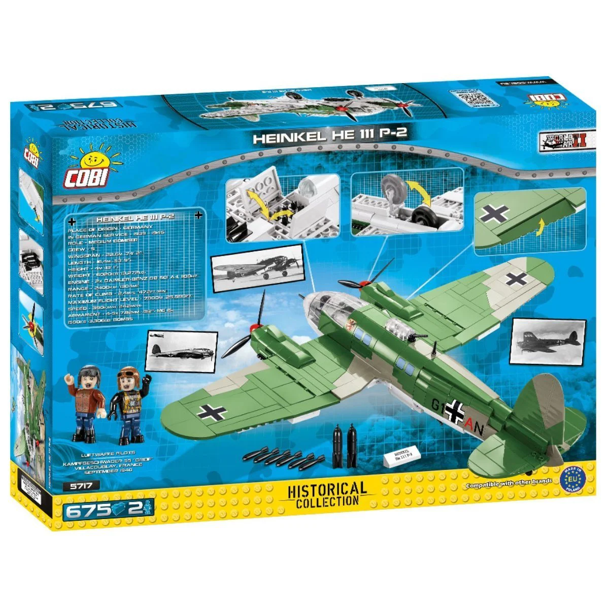 Heinkel He 111 P-2 Bomber Aircraft COBI 5717 image 1