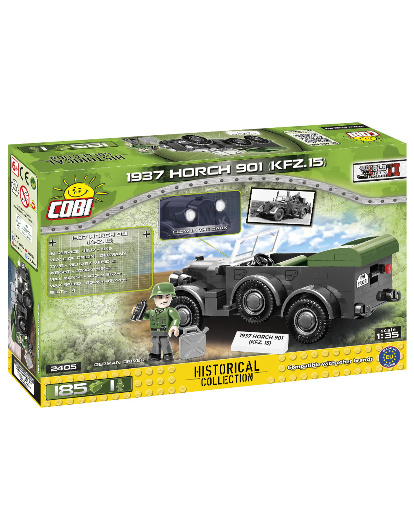 1937 Horch 901 Kfz. 15 German 1937 Horch Wireless Communication Car COBI 2404 image 8