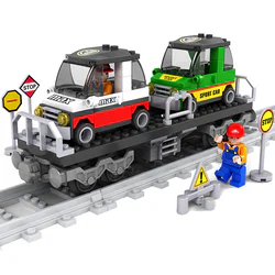 Train: Carrying carriages or coaches.