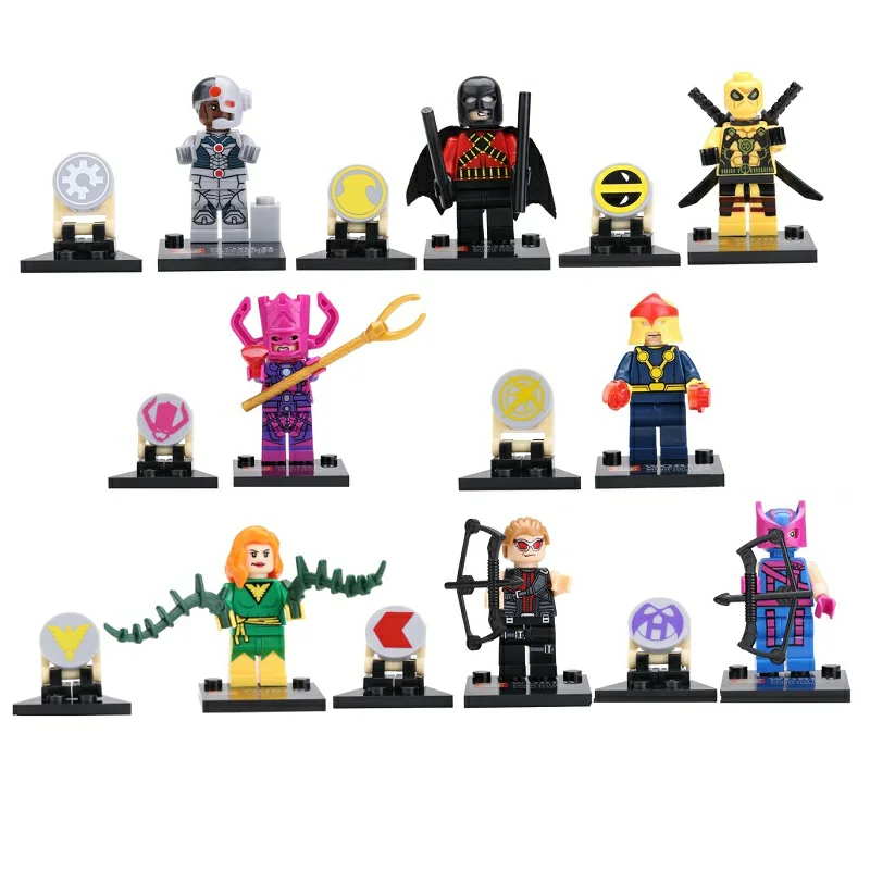 Superheroes: Hawk Eye, Phoenix Girl, Deadpool, Steel Bones, Galaxy King, New Star, Red Robin. SY258
