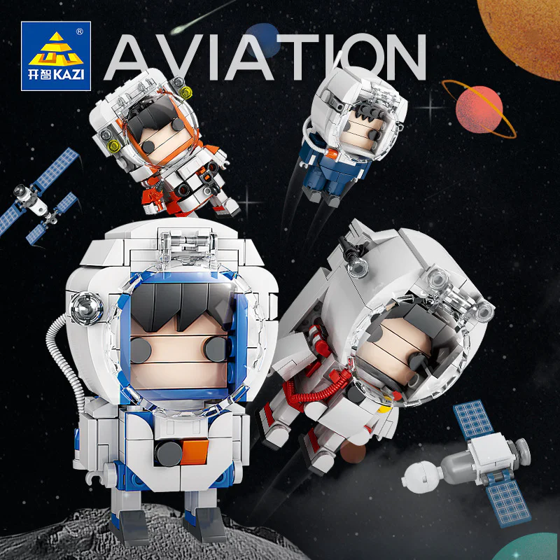 Astronauts with Mini Space Tools 4 Variants 开智 KAZI/高博乐 GBL KY83018 image 1
