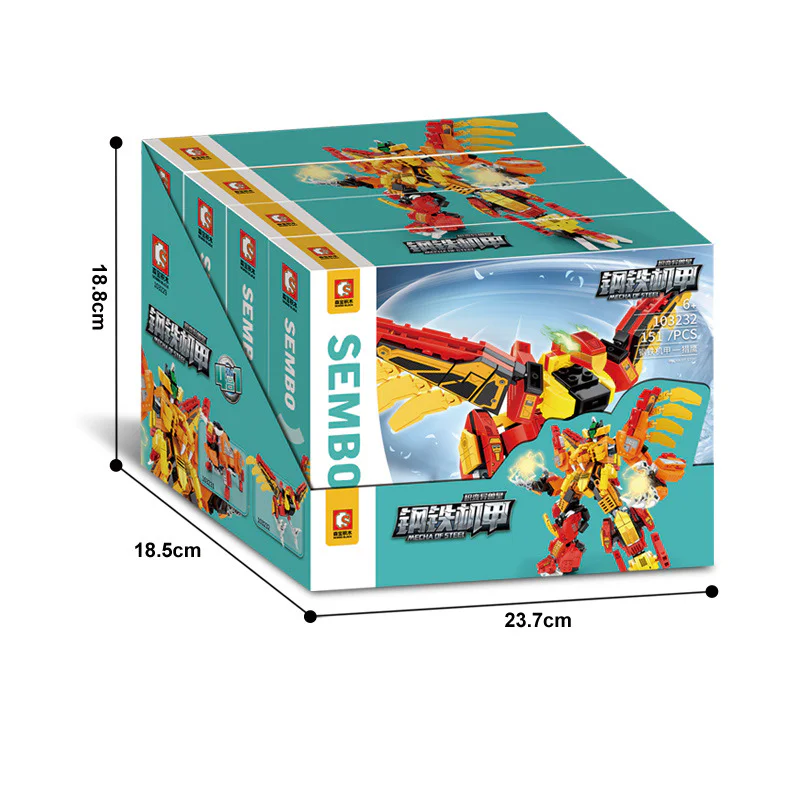 Transforming Beast Emperor: 4-Combination Set - Lion King, Flame Tiger, Mad Bull, Hawk Hunter 森宝 SEMBO 103230 image 11