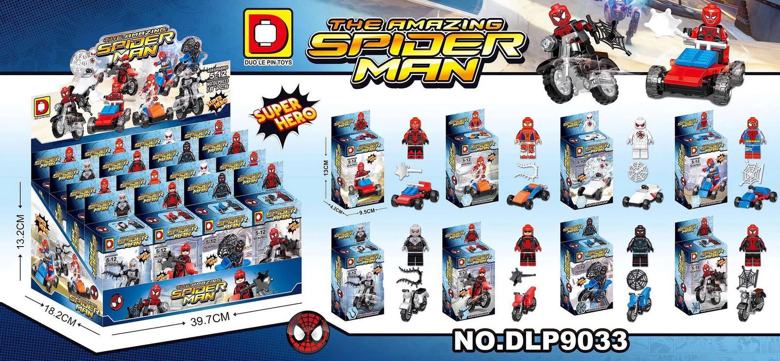 Spider-Man variants 8 kinds 哆乐品DLP/D牌积木 DLP9033