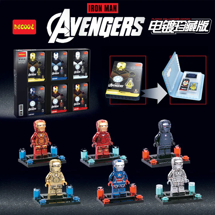 Electroplated Collectible Iron Man Figure 6 Variants 800B image 1