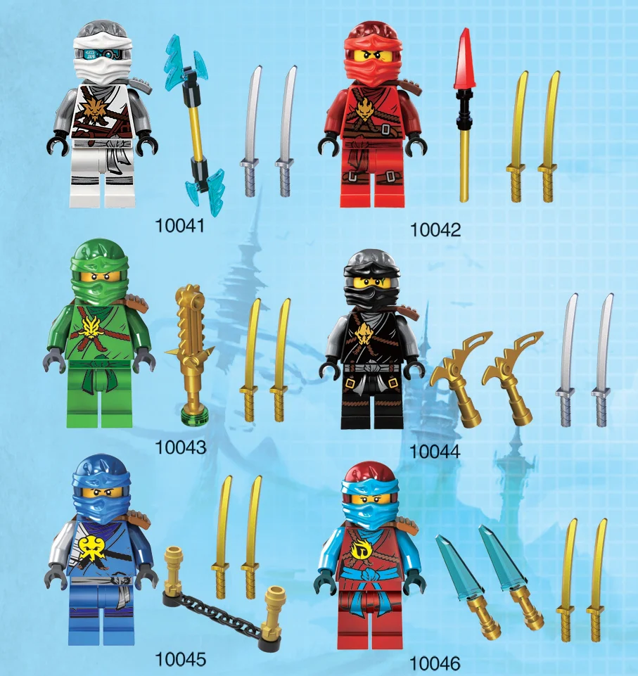 Ghost Ninja Figure Set 6 Variants 10045