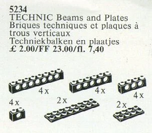 "20 Technical Beams and Plates - Black" 乐高 LEGO 5234