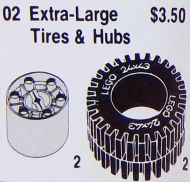 Two Tires and Hubs, 62 millimeters 乐高 LEGO 5248 image 2