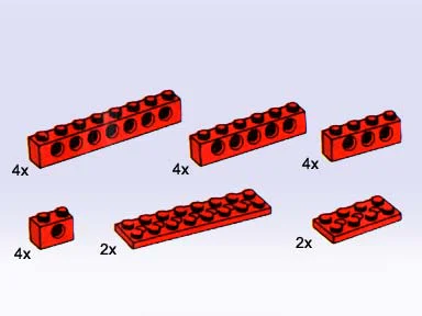 "20 Technical Beams and Plates, Red" 乐高 LEGO 1219 image 1