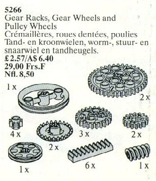 Gear Rocks, Gear Wheels and Pulley Wheels 乐高 LEGO 5266