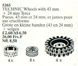 Wheels with 43 and 24 mm Tyres 乐高 LEGO 5265