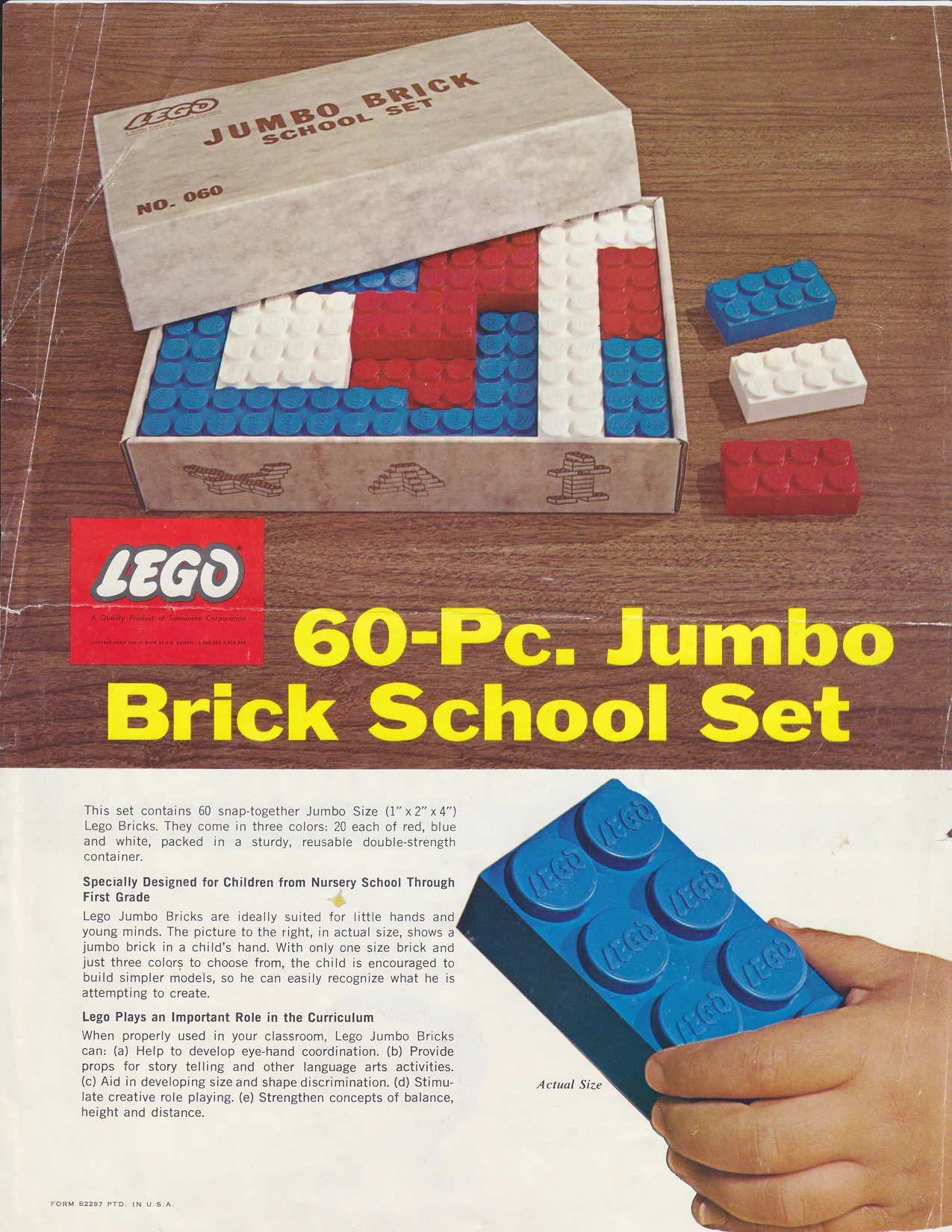 Jumbo Brick School Set 乐高 LEGO 060-3
