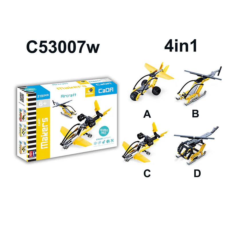 Transforming Aircraft Building Blocks 4-in-1 咔搭 CaDA/双鹰 DoubleE C53007 image 2
