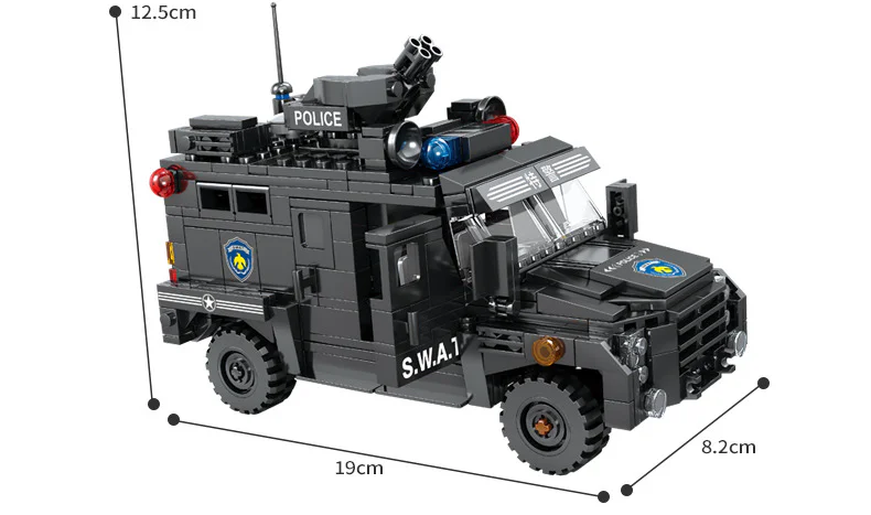 CITY GUARD SWAT: SWORD-TOOTH ARMOURED VEHICLE FORD F550 ARMED HUMMER 开智 KAZI/高博乐 GBL KY67282