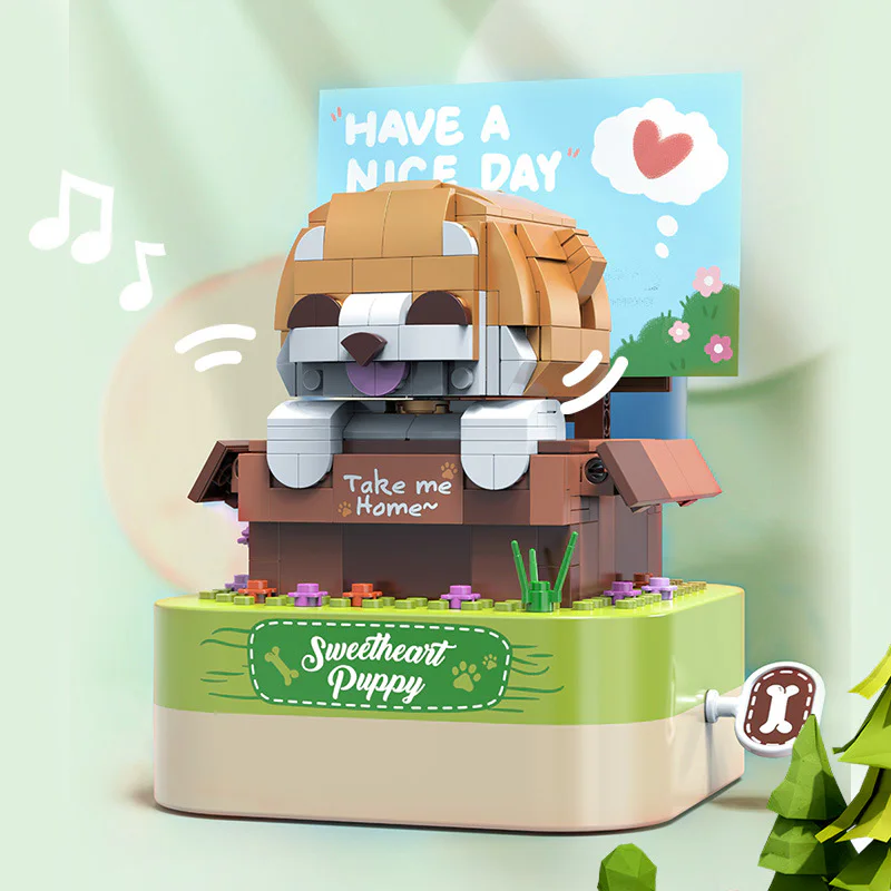 Music box: Warm little dog 佳奇积木 JAKI JK1603 image 1