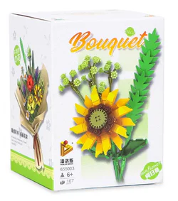 Korean-style bouquet with no wilting: 4 options - sunflowers, roses, carnations, and Oriental lilies.