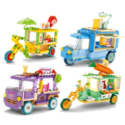 Miniature Forest Street View Series Pedestrian Sales Cart 4 Varieties
