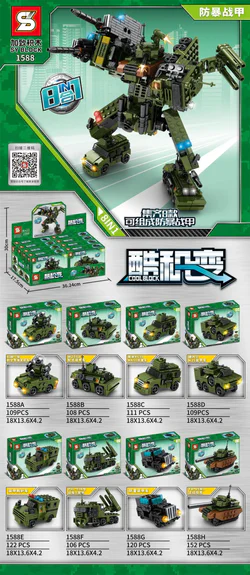 Cool Machine Transformation: Anti-Violence Armored 8-Combination Set