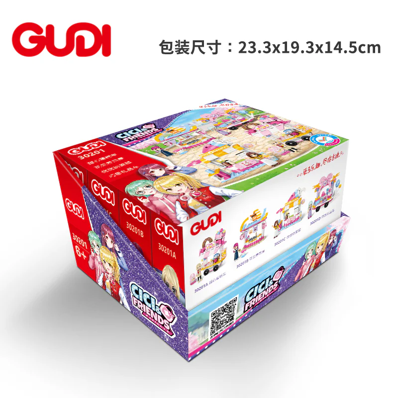 Ceci and friends: Colorful city, four-sweety-cake carts, flower sushi house, eugenic tea shop, gift carts 古迪 GUDI 30201C