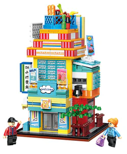 Vibrant street scene: convenience store, ramen shop, game hall, milk tea shop.