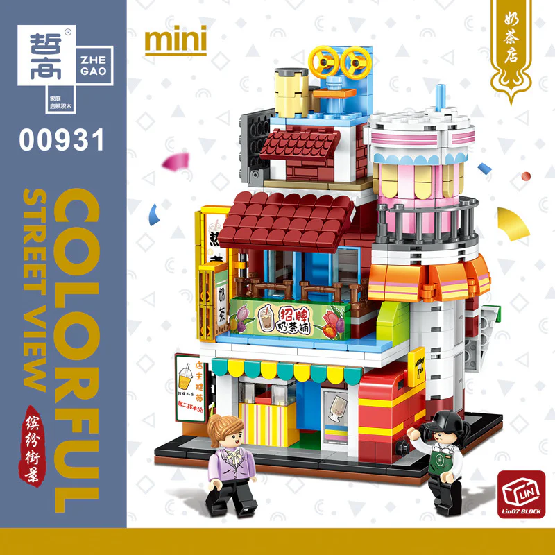 Vibrant street scene: convenience store, ramen shop, game hall, milk tea shop. 哲高 ZHEGAO 00931 image 5