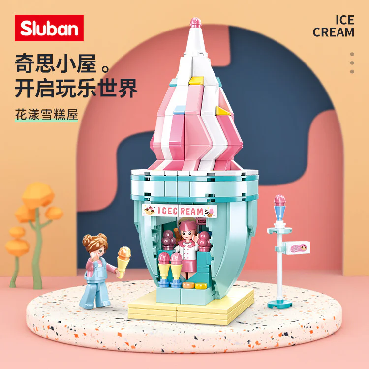 Whimsy Little Cottage: Flower Swirl Snow Cream House 小鲁班 Sluban M38-B0917