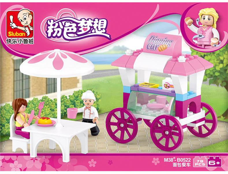 Pink Dream: Bread Truck Cafe 小鲁班 Sluban M38-B0522 image 1