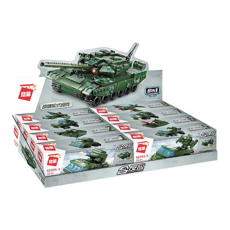 Co-reaction: SWAT-8, self-propelled forward cannons, torpedo tanks, storm-pumping cards, eagle fighter jets, Skynet radar vehicle, surf patrol ship, Shinyum missile vehicle, fire bombers 启蒙 QMAN/ENLIGHTEN/Keeppley 42301 image 1