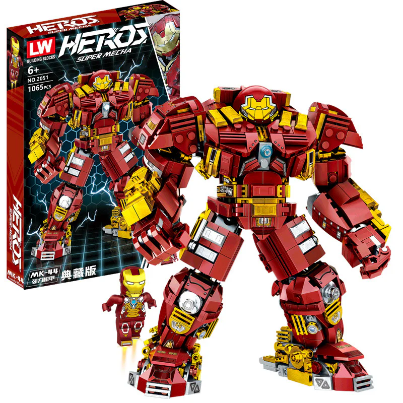 IRON MAN ANTI-HULK ARMORED MK-44 POWER ARMOUR 1:24 COLLECTION 乐玩积木LW 2051 image 1