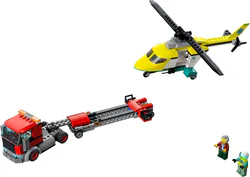 Truck, rescue helicopter