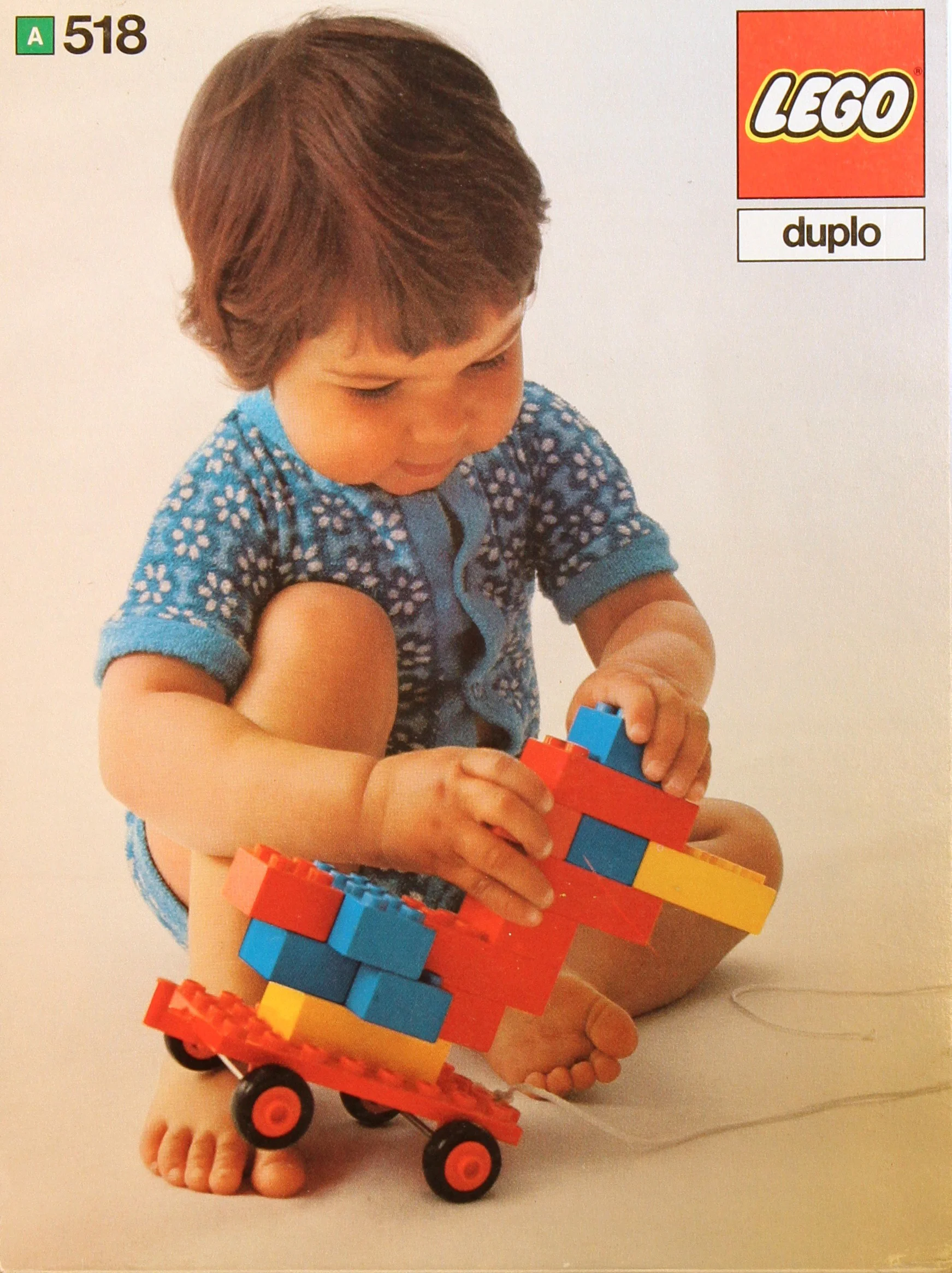 Building blocks, partial building blocks, and a cart. 乐高 LEGO 518-8