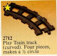 Curved railway tracks 乐高 LEGO 2712